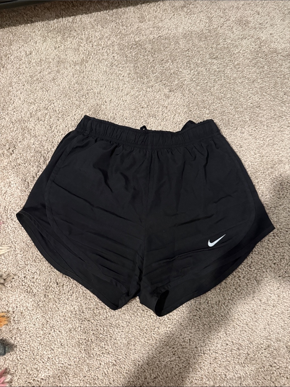 Nike Black Women's Athletic Running Shorts with White Swoosh